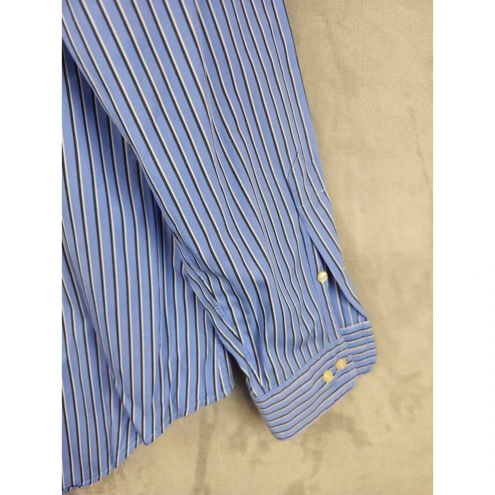 Polo Ralph Lauren Shirt Mens XL‎ Button Up Retro Blue Striped Preppy Casual